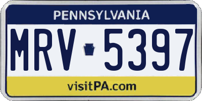PA license plate MRV5397