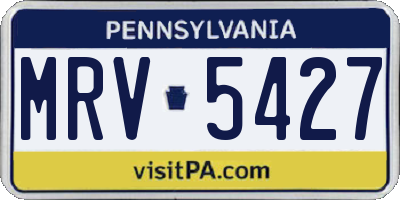 PA license plate MRV5427
