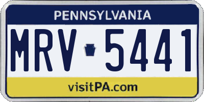 PA license plate MRV5441