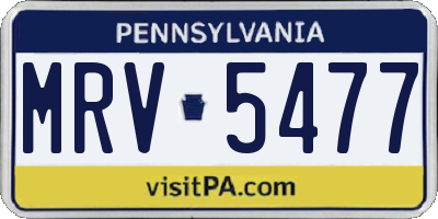 PA license plate MRV5477