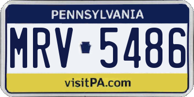 PA license plate MRV5486