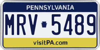 PA license plate MRV5489