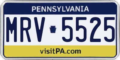 PA license plate MRV5525
