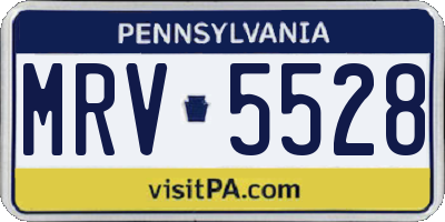 PA license plate MRV5528