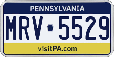 PA license plate MRV5529