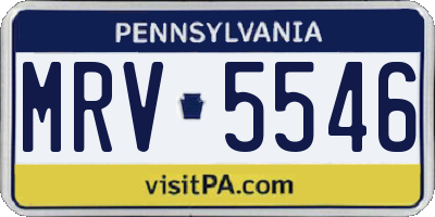 PA license plate MRV5546