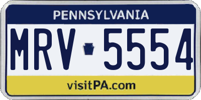 PA license plate MRV5554