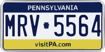 PA license plate MRV5564