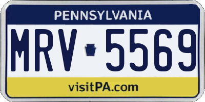 PA license plate MRV5569