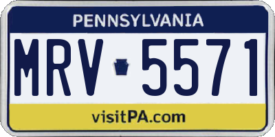 PA license plate MRV5571