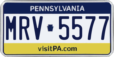PA license plate MRV5577