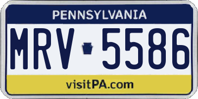 PA license plate MRV5586