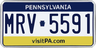 PA license plate MRV5591