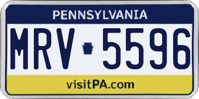 PA license plate MRV5596