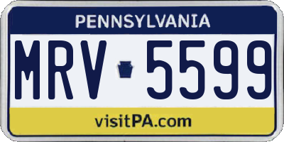 PA license plate MRV5599