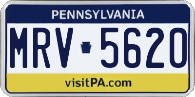 PA license plate MRV5620