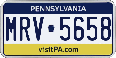 PA license plate MRV5658