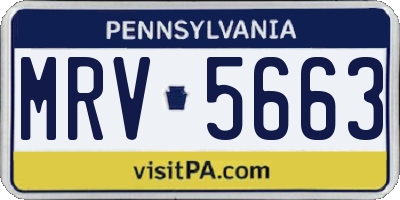 PA license plate MRV5663