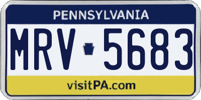 PA license plate MRV5683