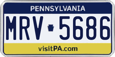 PA license plate MRV5686
