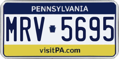 PA license plate MRV5695