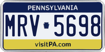PA license plate MRV5698