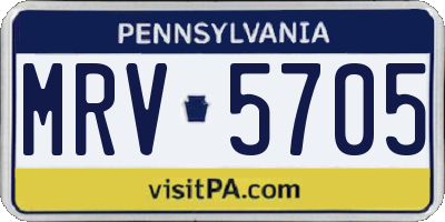 PA license plate MRV5705
