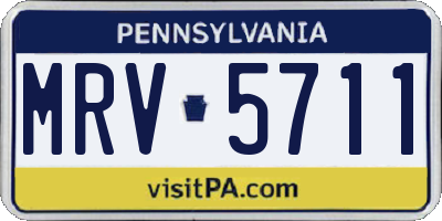 PA license plate MRV5711