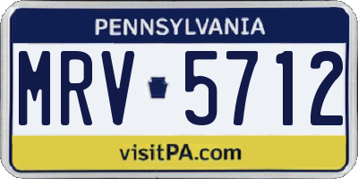 PA license plate MRV5712
