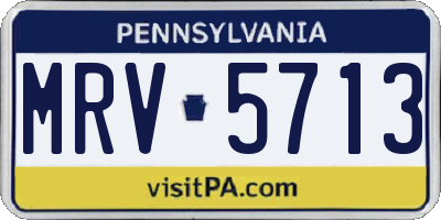 PA license plate MRV5713