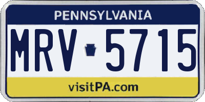 PA license plate MRV5715