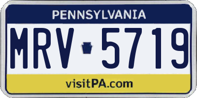 PA license plate MRV5719