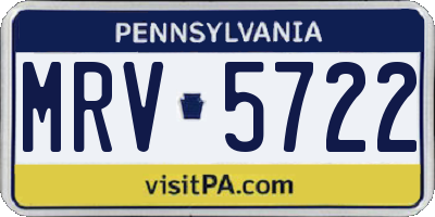PA license plate MRV5722