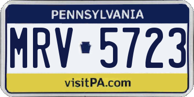 PA license plate MRV5723
