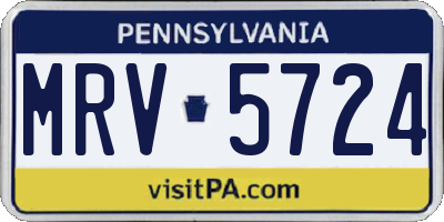 PA license plate MRV5724