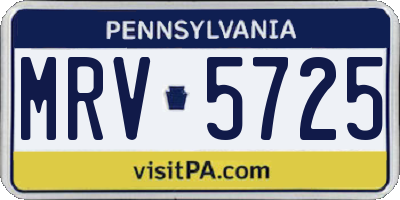 PA license plate MRV5725