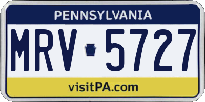 PA license plate MRV5727