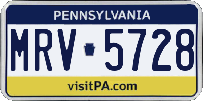 PA license plate MRV5728