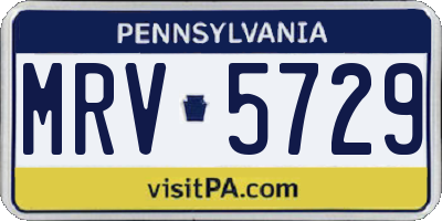 PA license plate MRV5729