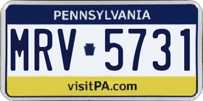 PA license plate MRV5731