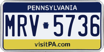 PA license plate MRV5736