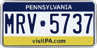 PA license plate MRV5737
