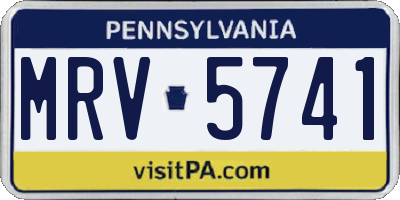 PA license plate MRV5741