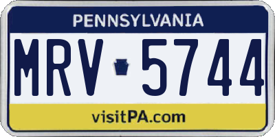 PA license plate MRV5744