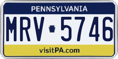 PA license plate MRV5746