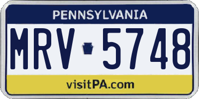 PA license plate MRV5748
