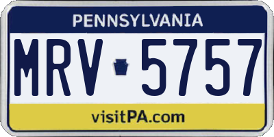 PA license plate MRV5757