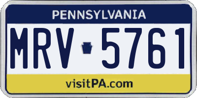 PA license plate MRV5761