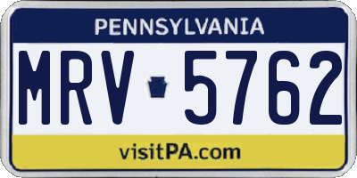 PA license plate MRV5762