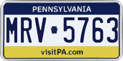 PA license plate MRV5763